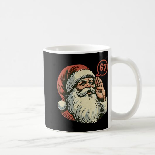67 Kerst Grappig Zes Zeven Meme Brainrot Kerstman Koffiemok (Rechts)