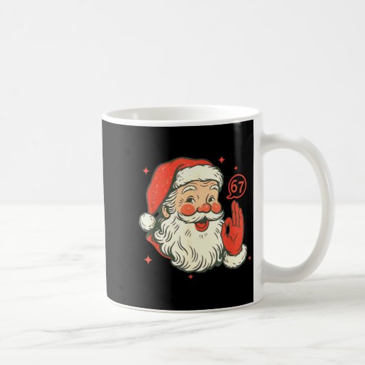 67 Kerst Grappig Zes Zeven Meme Brainrot Kerstman Koffiemok (Rechts)