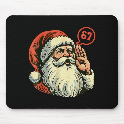 67 Kerst Grappig Zes Zeven Meme Brainrot Kerstman Muismat (Voorkant)