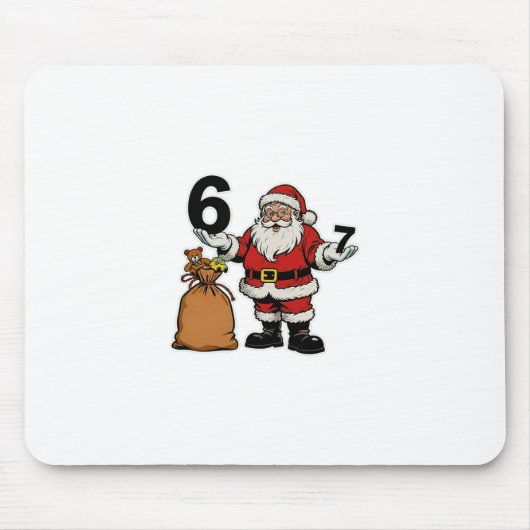 67 Kerst Grappig Zes Zeven Meme Brainrot Kerstman Muismat (Voorkant)