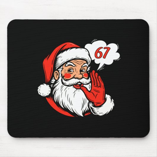 67 Kerst Grappig Zes Zeven Meme Brainrot Kerstman Muismat (Voorkant)