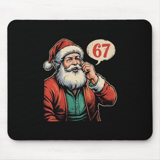 67 Kerst Grappig Zes Zeven Meme Brainrot Kerstman Muismat (Voorkant)