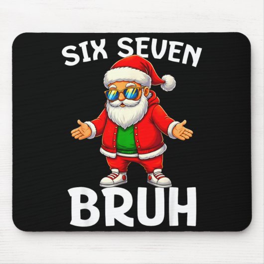 67 Kerst Grappig Zes Zeven Meme Brainrot Kerstman Muismat (Voorkant)