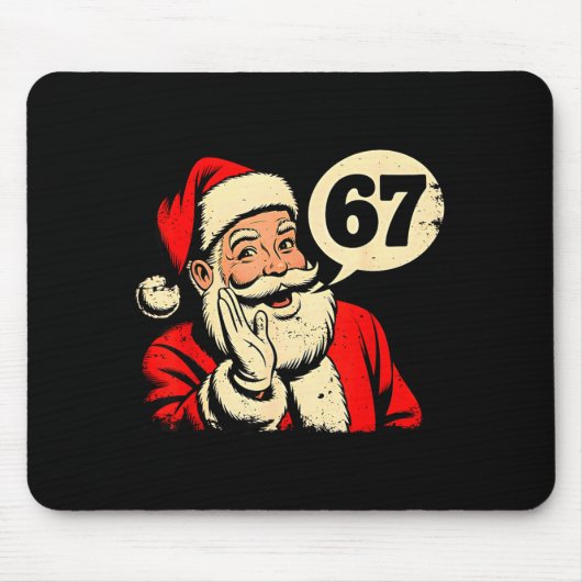 67 Kerst Grappig Zes Zeven Meme Brainrot Kerstman Muismat (Voorkant)