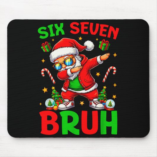 67 Kerst Grappig Zes Zeven Meme Brainrot Kerstman  Muismat (Voorkant)