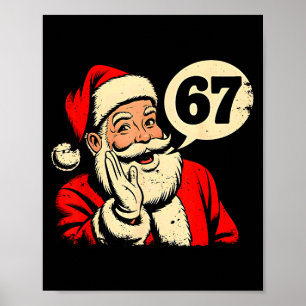 67 Kerst Grappig Zes Zeven Meme Brainrot Kerstman Poster