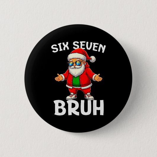 67 Kerst Grappig Zes Zeven Meme Brainrot Kerstman  Ronde Button 5,7 Cm (Voorkant)