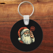 67 Kerst Grappig Zes Zeven Meme Brainrot Kerstman Sleutelhanger (Voorkant)
