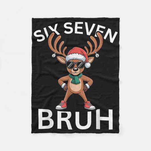 67 Kerst Grappig Zes Zeven Meme Brainrot Rendier Fleece Deken (Voorkant)