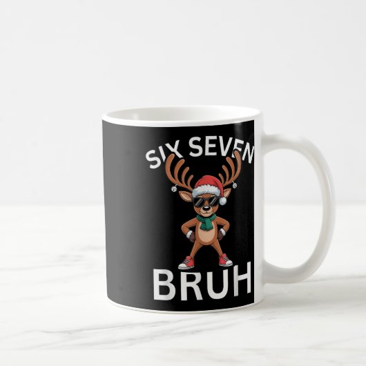 67 Kerst Grappig Zes Zeven Meme Brainrot Rendier Koffiemok (Rechts)