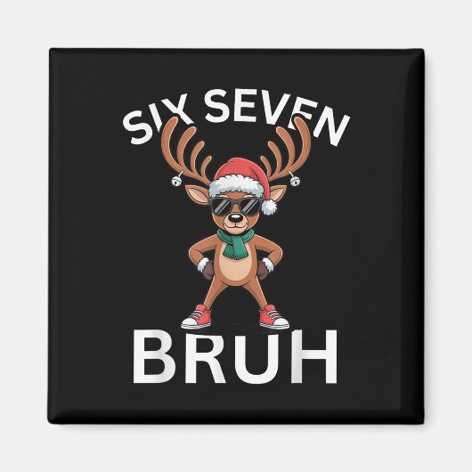 67 Kerst Grappig Zes Zeven Meme Brainrot Rendier Magneet (Voorkant)