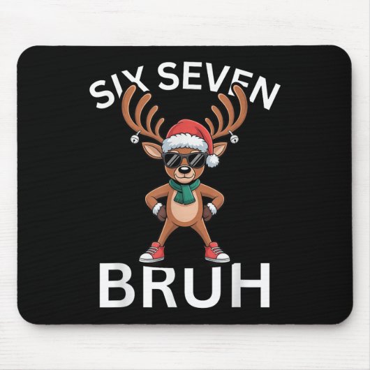 67 Kerst Grappig Zes Zeven Meme Brainrot Rendier Muismat (Voorkant)