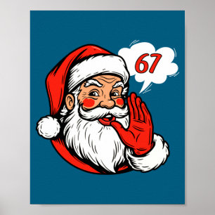 67 Kerst Grappig Zes Zeven Meme Brainrot Sinterkla Poster