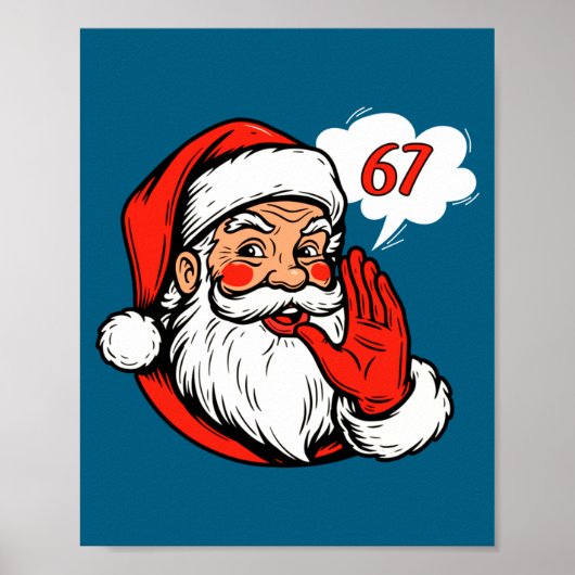 67 Kerst Grappig Zes Zeven Meme Brainrot Sinterkla Poster (Voorkant)