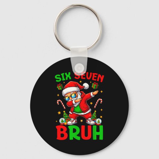 67 Kerst Grappig Zes Zeven Meme Brainrot Sinterkla Sleutelhanger (Voorkant)