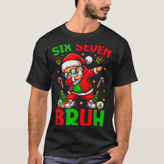 67 Kerst Grappig Zes Zeven Meme Brainrot Sinterkla T-shirt (Voorkant)