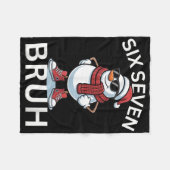 67 Kerst Grappig Zes Zeven Meme Brainrot Sneeuwman Fleece Deken (Voorkant (Horizontaal))