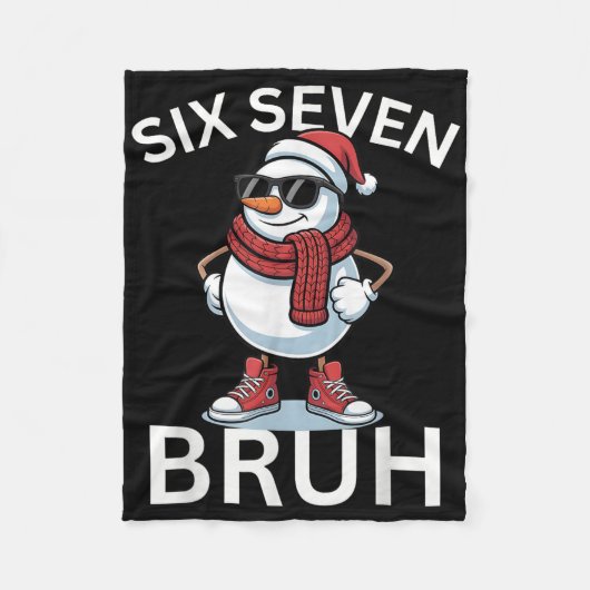 67 Kerst Grappig Zes Zeven Meme Brainrot Sneeuwman Fleece Deken (Voorkant)