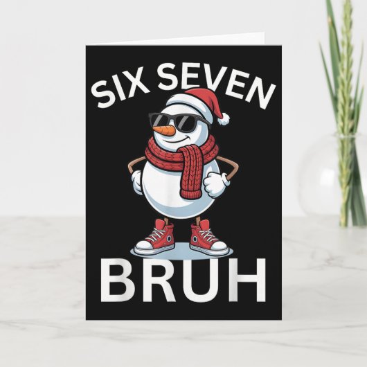 67 Kerst Grappig Zes Zeven Meme Brainrot Sneeuwman Kaart (Voorkant)