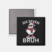 67 Kerst Grappig Zes Zeven Meme Brainrot Sneeuwman Magneet (Voorkant / Achterkant)
