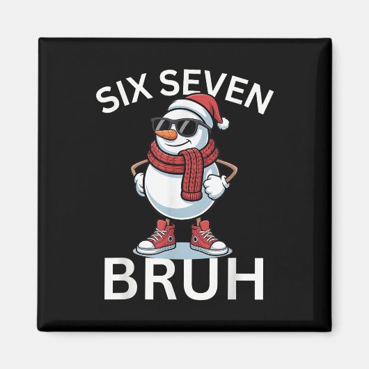 67 Kerst Grappig Zes Zeven Meme Brainrot Sneeuwman Magneet (Voorkant)