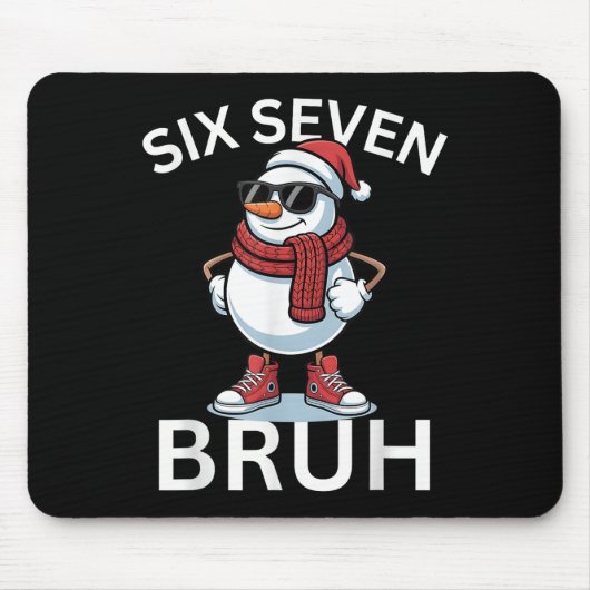 67 Kerst Grappig Zes Zeven Meme Brainrot Sneeuwman Muismat (Voorkant)