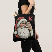 67 Kerst Grappig Zes Zeven Meme Kerstman Tote Bag (Dichtbij)