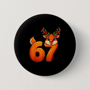 67 Kerst grappige rendier Bruh Meme pyjama Dames Ronde Button 5,7 Cm