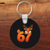 67 Kerst Grappige Rendier Bruh Meme Pyjama Dames Sleutelhanger (Voorkant)