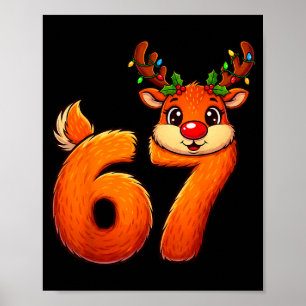 67 Kerst Grappige Rendier Bruh Meme Pyjama Vrouw Poster