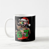 67 Kerst grappige wasbeer feestelijk 6-7 meme jong Koffiemok (Links)