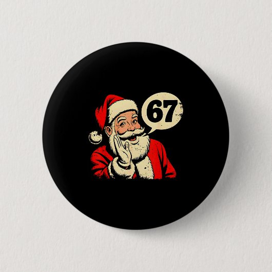 67 Kerst Grappige Zes Zeven Meme Brainrot Kerstman Ronde Button 5,7 Cm (Voorkant)
