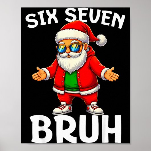 67 Kerst Grappige Zes Zeven Meme Brainrot Sinterkl Poster (Voorkant)