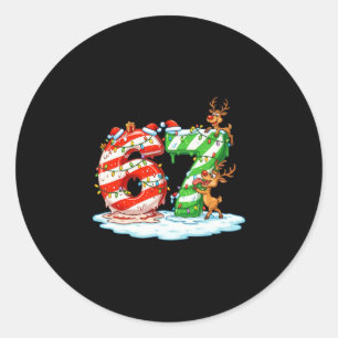 67 Kerst Meme 6 7 Nummers Zes Zeven Gen Z Alfabet Ronde Sticker