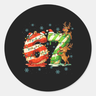 67 Kerst Meme 6 7 Nummers Zes Zeven Gen Z Alfabet Ronde Sticker