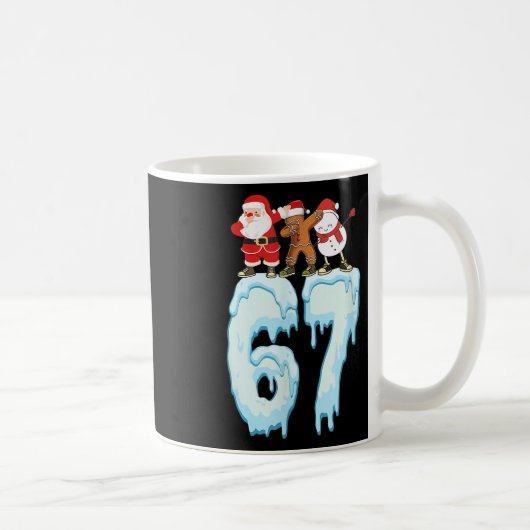 67 Kerst Meme 6 7 Nummers Zes Zeven Grappig Kinder Koffiemok (Rechts)