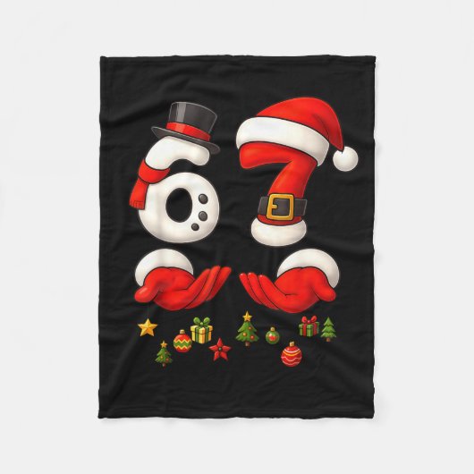 67 Kerst Meme Grappig 6 7 Handen Gen Alpha Jargon  Fleece Deken (Voorkant)