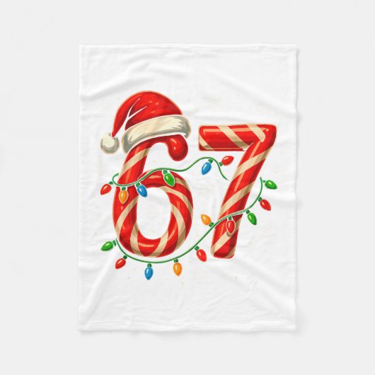 67 Kerst Meme Grappig Zes Zeven Kerstmis Lichtjes Fleece Deken (Voorkant)