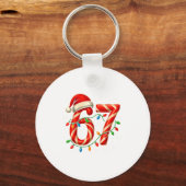 67 Kerst Meme Grappig Zes Zeven Kerstmis Lichtjes  Sleutelhanger (Voorkant)