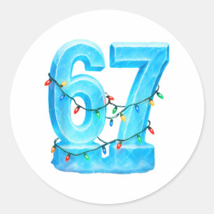 67 Kerst Meme Ijs Vakantie Pyjama 6 7 Ronde Sticker