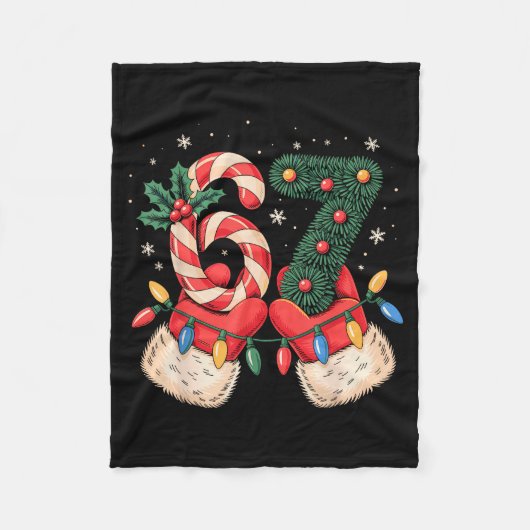 67 Kerst Meme Pyjama's Vakantie Gen Alpha Slaang Fleece Deken (Voorkant)