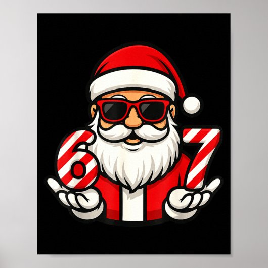 67 Kerst Meme Zes Grappige Kerstman  Poster (Voorkant)