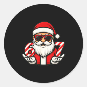 67 Kerst Meme Zes Grappige Kerstman  Ronde Sticker
