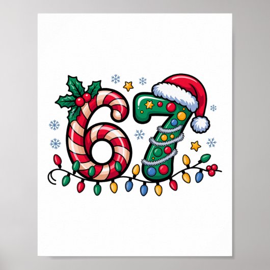 67 Kerst Meme Zes Zeven Kerstmis Grappige Jongens Poster (Voorkant)