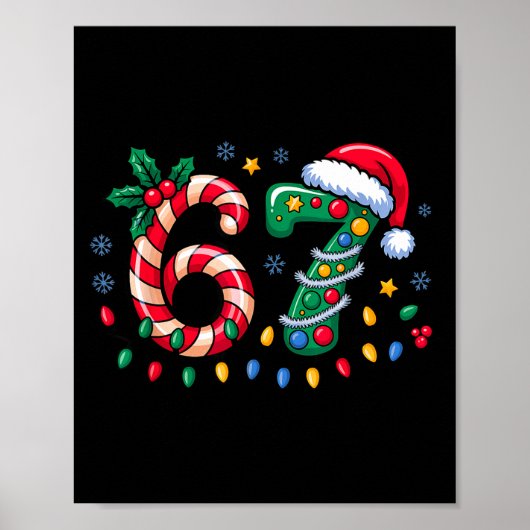 67 Kerst Meme Zes Zeven Kerstmis Grappige Jongens  Poster (Voorkant)