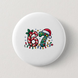 67 Kerst Meme Zes Zeven Kerstmis Grappige Jongens  Ronde Button 5,7 Cm