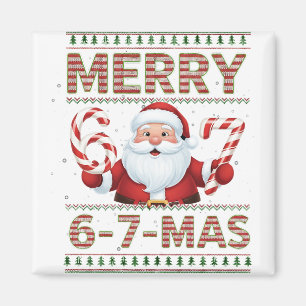 67 Kerst Merry 6 7 Lelijk Kerstmis Zes Zeven Magneet