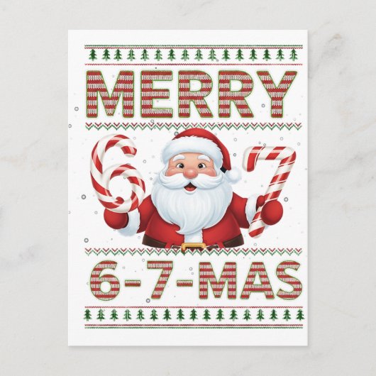67 Kerst Merry 6 7 Mas Lelijker Kerstmis Zes Zeven Uitnodiging Briefkaart (Voorkant)