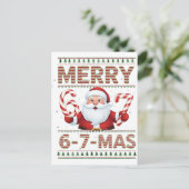 67 Kerst Merry 6 7 Mas Lelijker Kerstmis Zes Zeven Uitnodiging Briefkaart (Staand voorkant)