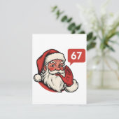 67 Kerst Merry Zes Zeven Brainrot Kerstman Bedankkaart (Staand voorkant)